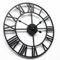 Modern 3D Large Retro Metal Wall Clock – Nordic Roman Numerals Design