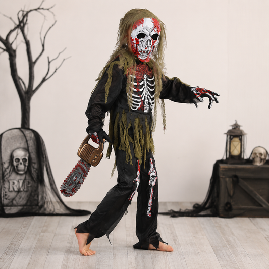 Ventayo – Halloween-Kostümset als Skelett-Zombie mit Maske | Gruseliger Look für Kinder