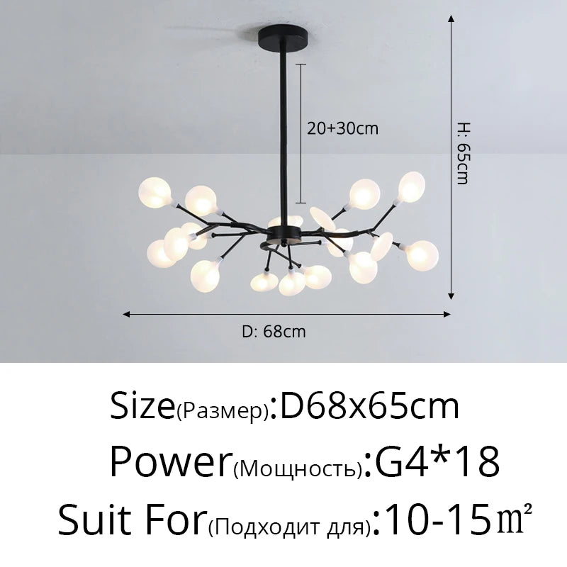 Modern Nordic Gorgeous LED Chandelier Ceiling Lamp For Living Room Bedroom Golden 54-head G9 Bulb Indoor Luxury Home Decoration