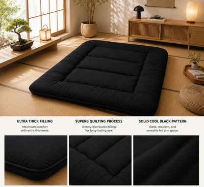 Hudson & Jurgen – Japans vloerbed, 4 Inch dik futonmatras, opvouwbare tatami-slaapmat, oprolbaar vloerbed voor volwassenen en kinderen
