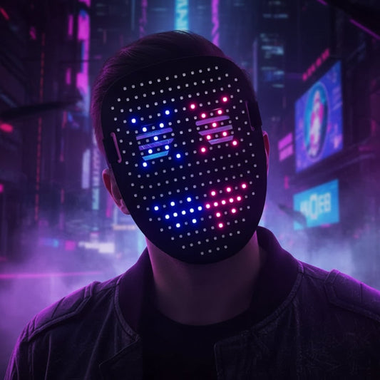 Ventayo – Beleuchtete Kostümmaske | LED-Ganzgesichtsdesign für Halloweenpartys