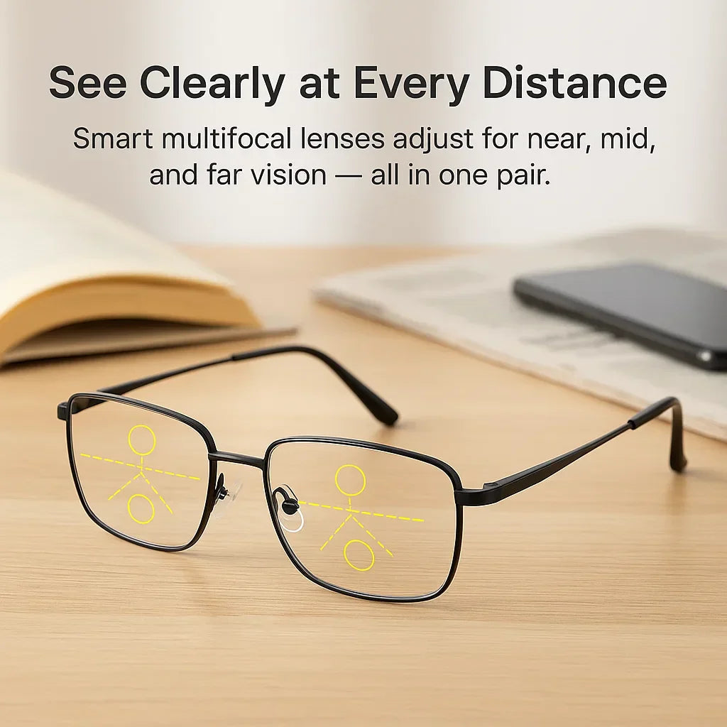 Hudson & Jurgen – Intelligent Progressive Glasses | Cutting-Edge Lenses for All-Day Clarity | Versatile Vision Solution