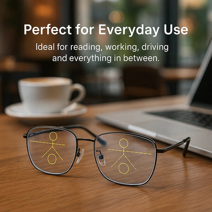 Hudson & Jurgen – Intelligent Progressive Glasses | Cutting-Edge Lenses for All-Day Clarity | Versatile Vision Solution