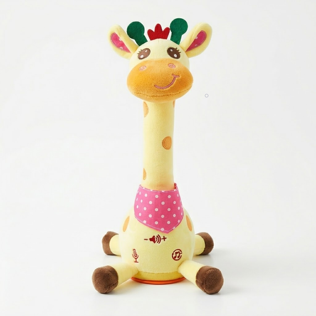 Hudson & Jurgen – Interactief zingend giraffenknuffeldier met kinderliedjes en spraaknabootsing | Boeiende muzikale metgezel voor de ontwikkeling van jonge kinderen