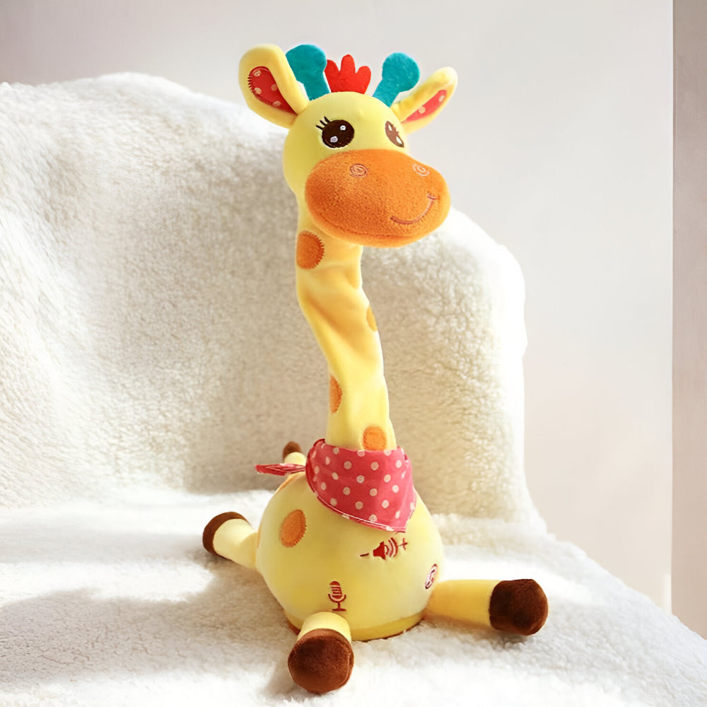 Hudson & Jurgen – Interactief zingend giraffenknuffeldier met kinderliedjes en spraaknabootsing | Boeiende muzikale metgezel voor de ontwikkeling van jonge kinderen