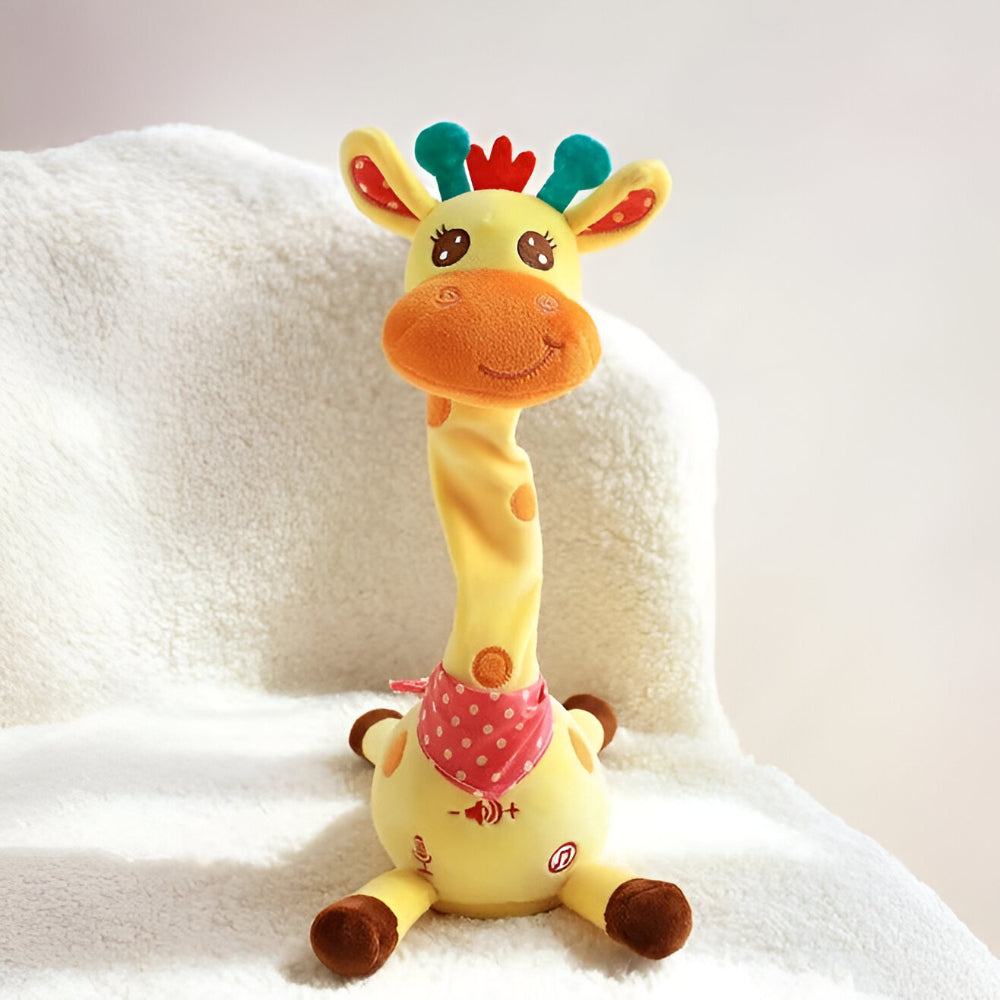Hudson & Jurgen – Interactief zingend giraffenknuffeldier met kinderliedjes en spraaknabootsing | Boeiende muzikale metgezel voor de ontwikkeling van jonge kinderen