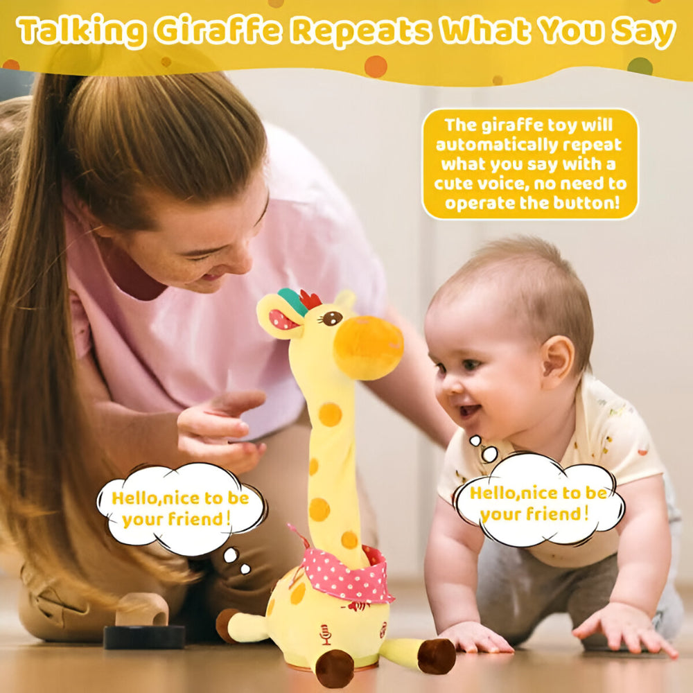 Hudson & Jurgen – Interactief zingend giraffenknuffeldier met kinderliedjes en spraaknabootsing | Boeiende muzikale metgezel voor de ontwikkeling van jonge kinderen