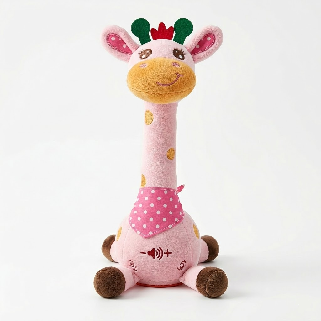 Hudson & Jurgen – Interactief zingend giraffenknuffeldier met kinderliedjes en spraaknabootsing | Boeiende muzikale metgezel voor de ontwikkeling van jonge kinderen