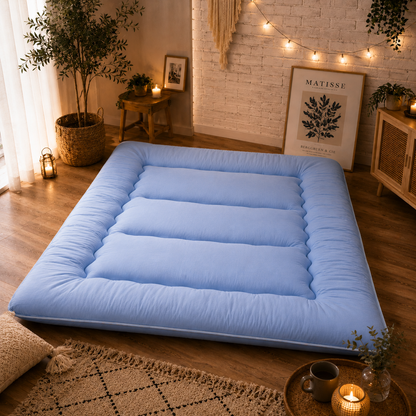 Hudson & Jurgen – Japans vloerbed, 4 Inch dik futonmatras, opvouwbare tatami-slaapmat, oprolbaar vloerbed voor volwassenen en kinderen