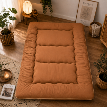 Hudson & Jurgen – Japans vloerbed, 4 Inch dik futonmatras, opvouwbare tatami-slaapmat, oprolbaar vloerbed voor volwassenen en kinderen