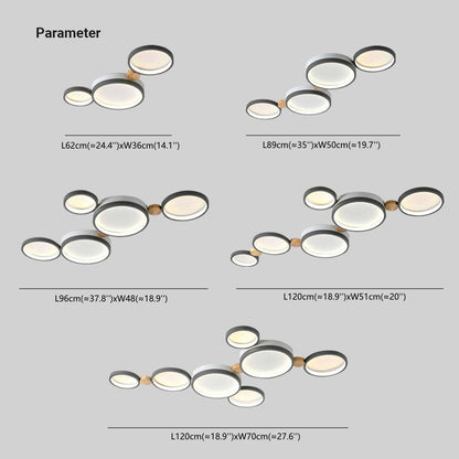 Rund indbygningsloftlampe hvid grå grøn soveværelse