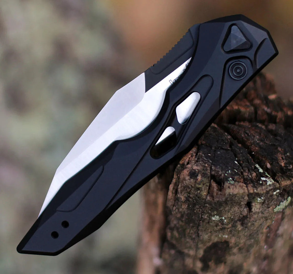 Hudson & Jurgen – Automatic Utility Knife | Wharncliffe Folding Pocket Knife with Push Button Opening | Compact EDC Knife for Outdoor & Camping