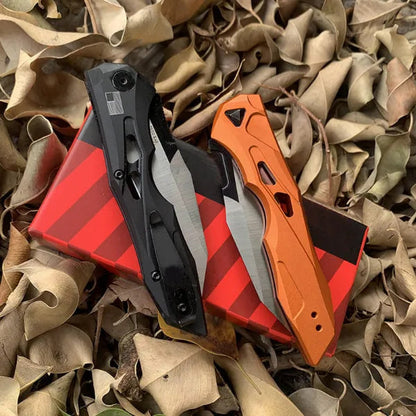 Hudson & Jurgen – Automatic Utility Knife | Wharncliffe Folding Pocket Knife with Push Button Opening | Compact EDC Knife for Outdoor & Camping