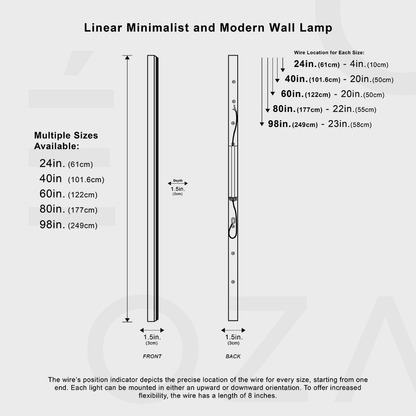 Minimalist Linear Wall Lamp with LED Atmosphere Lighting