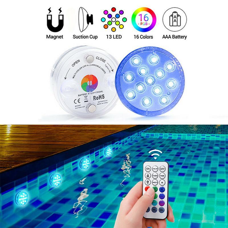 Hudson & Jurgen – Magnetic Waterproof LED Pool Light with Remote Control & 12 Colors | Floating Pool Lights for Vibrant Nighttime Ambiance