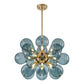 Contemporary 18-Light Hand Blown Glass Cluster Chandelier