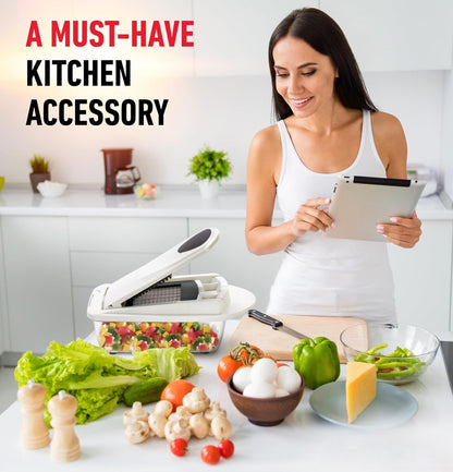 Hudson & Jurgen – 10-in-1 Vegetable Slicer with 8 Blades | Versatile Kitchen Tool for Quick Meal Prep