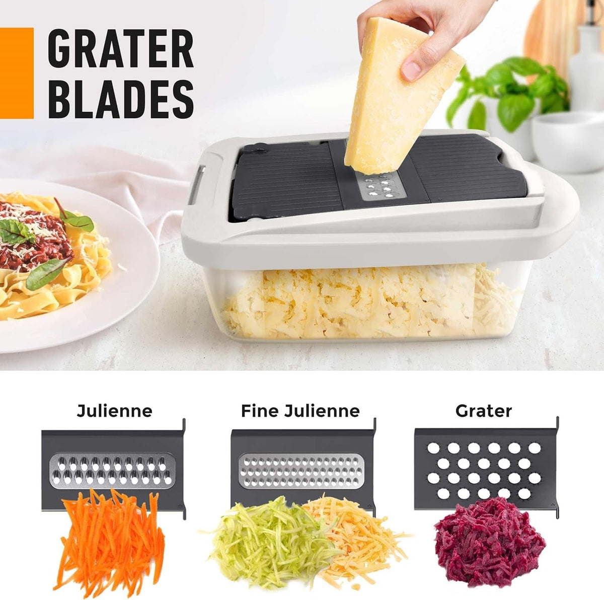 Hudson & Jurgen – 10-in-1 Vegetable Slicer with 8 Blades | Versatile Kitchen Tool for Quick Meal Prep