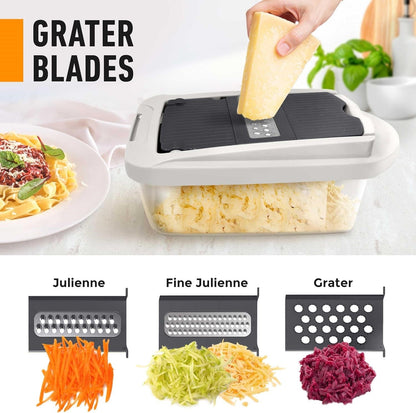Hudson & Jurgen – 10-in-1 Vegetable Slicer with 8 Blades | Versatile Kitchen Tool for Quick Meal Prep