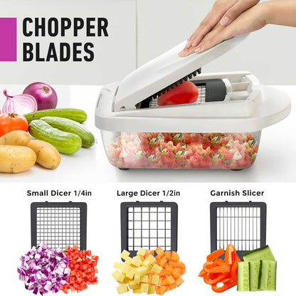 Hudson & Jurgen – 10-in-1 Vegetable Slicer with 8 Blades | Versatile Kitchen Tool for Quick Meal Prep