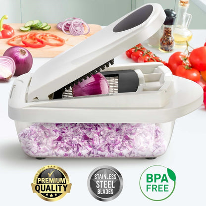 Hudson & Jurgen – 10-in-1 Vegetable Slicer with 8 Blades | Versatile Kitchen Tool for Quick Meal Prep
