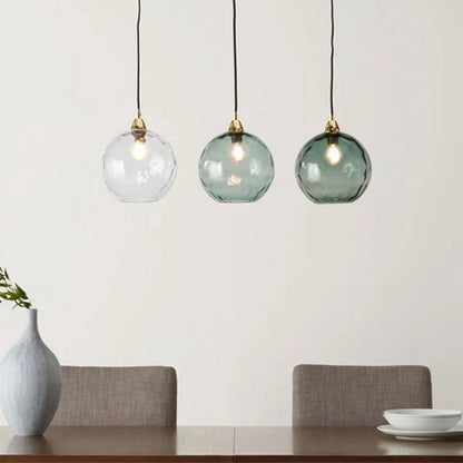 Colorful Glass Ball Pendant Light Water Ripple Living Room