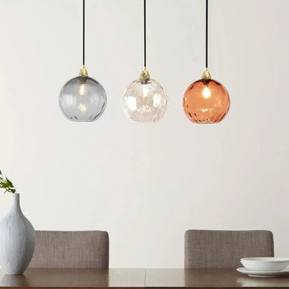 Colorful Glass Ball Pendant Light Water Ripple Living Room