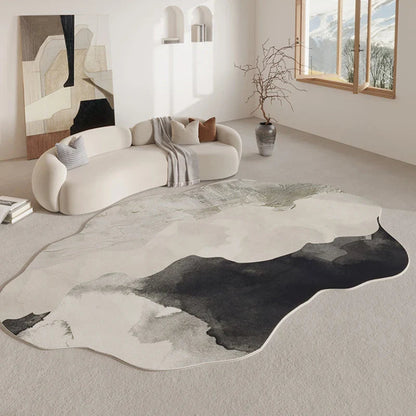 Hudson & Jurgen – Organic Contour Area Rug | Irregular Design with Non-Slip Backing | Soft Polyester for Living Room Comfort
