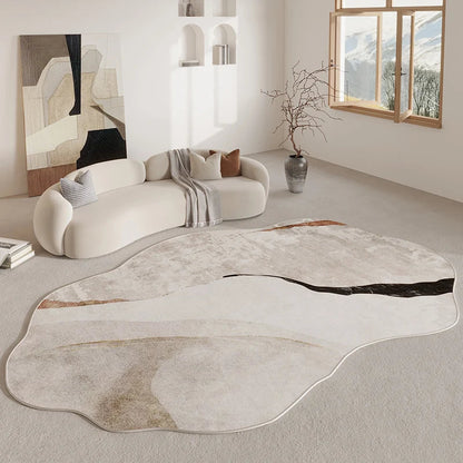 Hudson & Jurgen – Organic Contour Area Rug | Irregular Design with Non-Slip Backing | Soft Polyester for Living Room Comfort