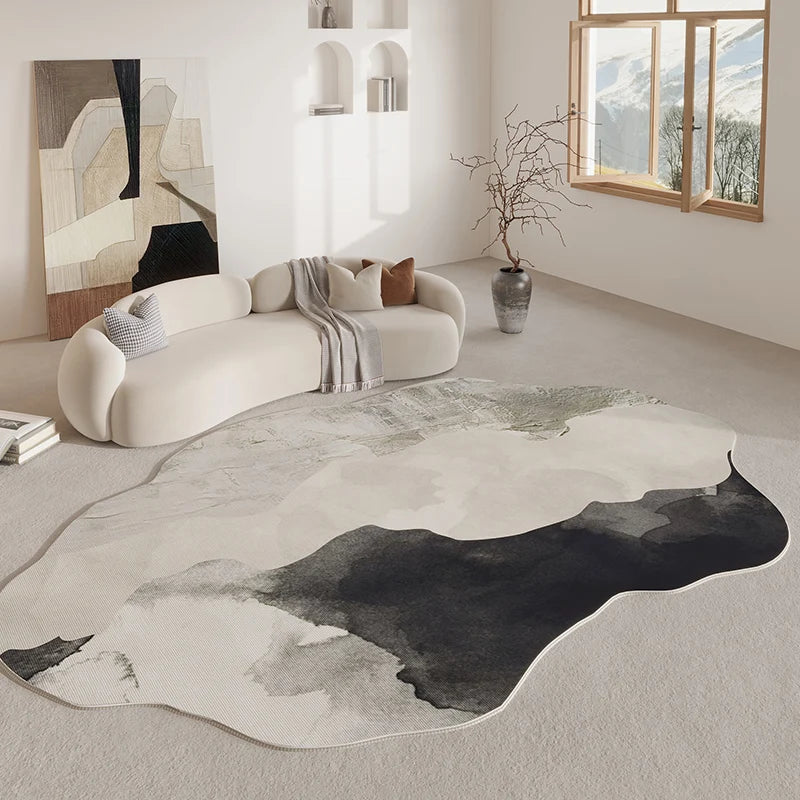 Hudson & Jurgen – Organic Contour Area Rug | Irregular Design with Non-Slip Backing | Soft Polyester for Living Room Comfort