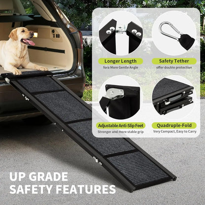 Hudson & Jurgen – Pet Ramp Collection | Folding Dog Ramp for Bed & Car with Non-Slip Surface | Lightweight Design for Safe Access