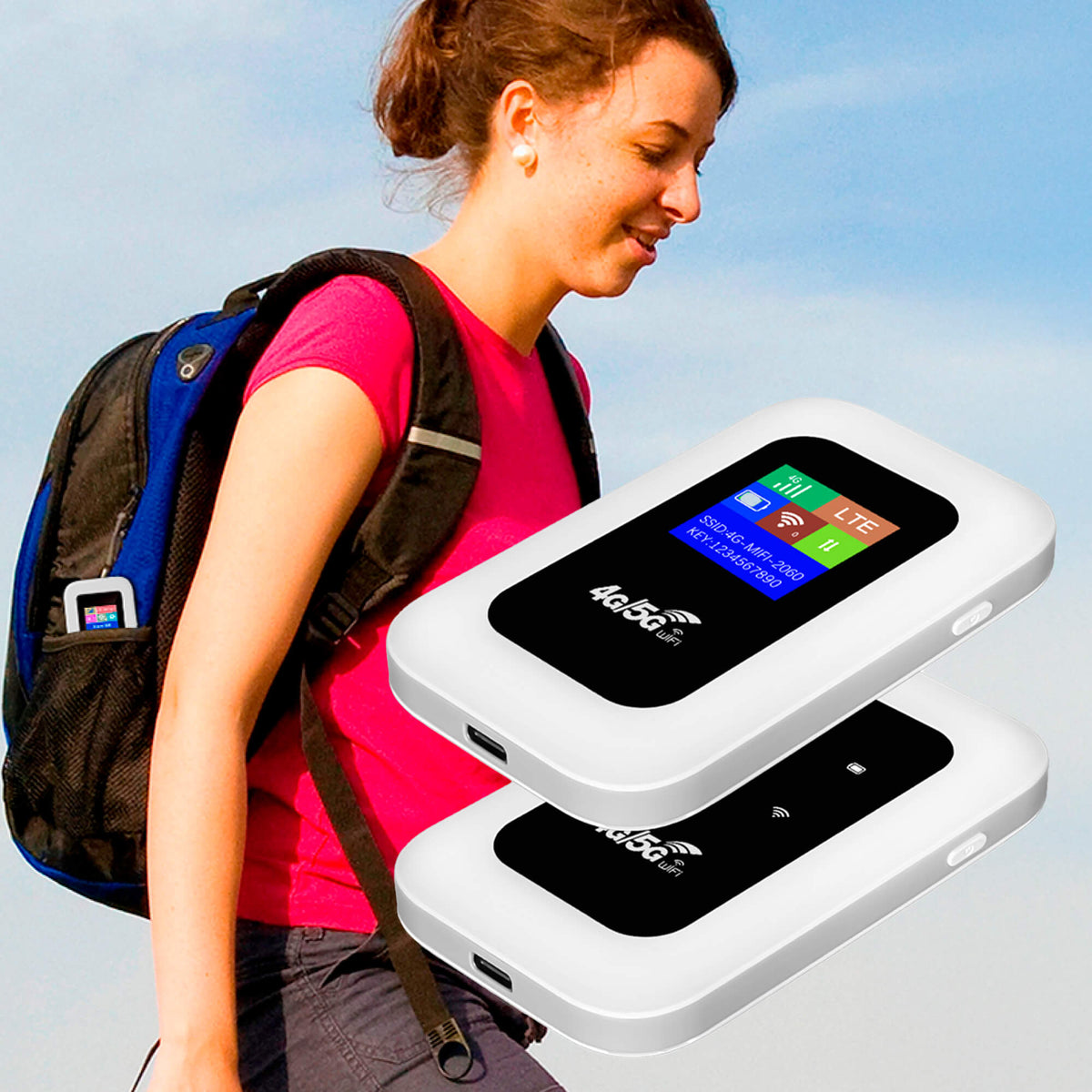 Hudson & Jurgen – Portable 5G Wi-Fi Router | High-Speed Connection with Long Battery Life | Compact Internet Access for Travel & Home Use