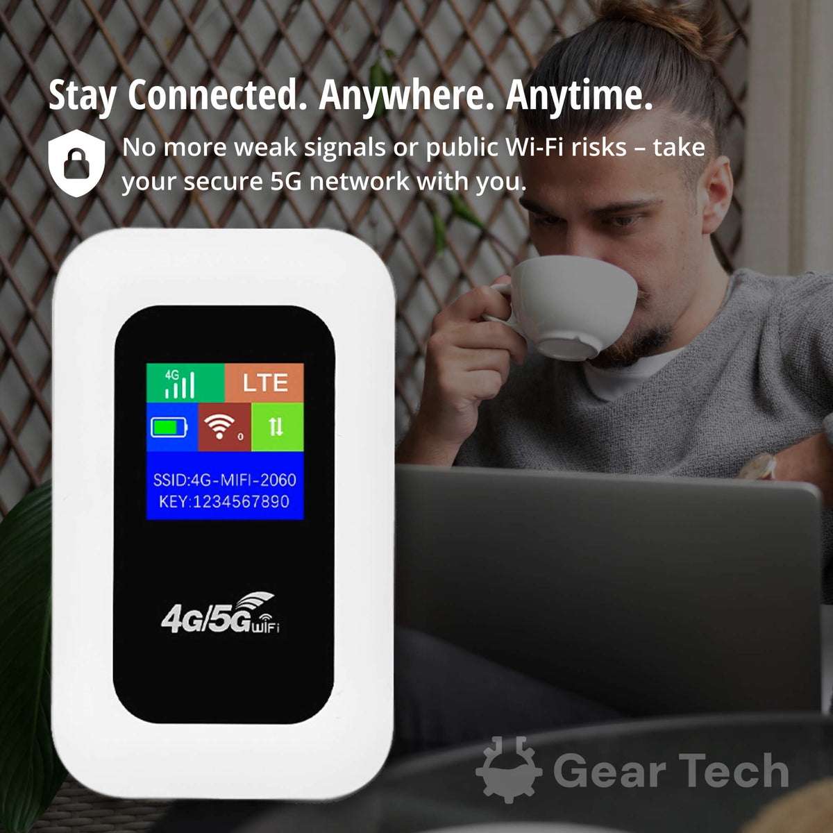 Hudson & Jurgen – Portable 5G Wi-Fi Router | High-Speed Connection with Long Battery Life | Compact Internet Access for Travel & Home Use