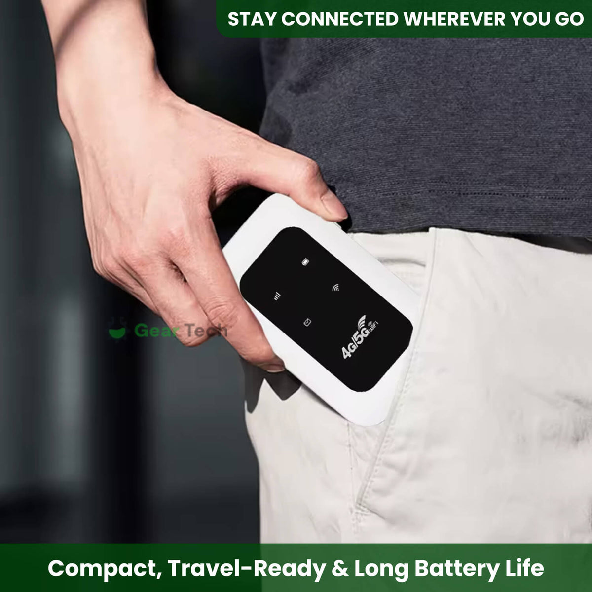 Hudson & Jurgen – Portable 5G Wi-Fi Router | High-Speed Connection with Long Battery Life | Compact Internet Access for Travel & Home Use