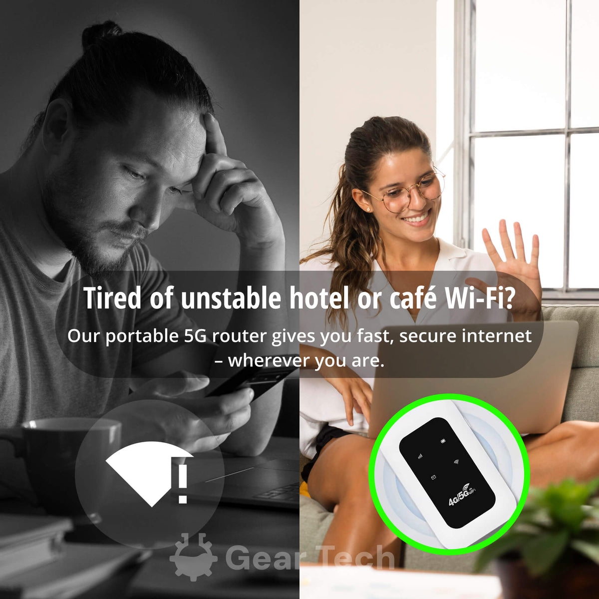 Hudson & Jurgen – Portable 5G Wi-Fi Router | High-Speed Connection with Long Battery Life | Compact Internet Access for Travel & Home Use