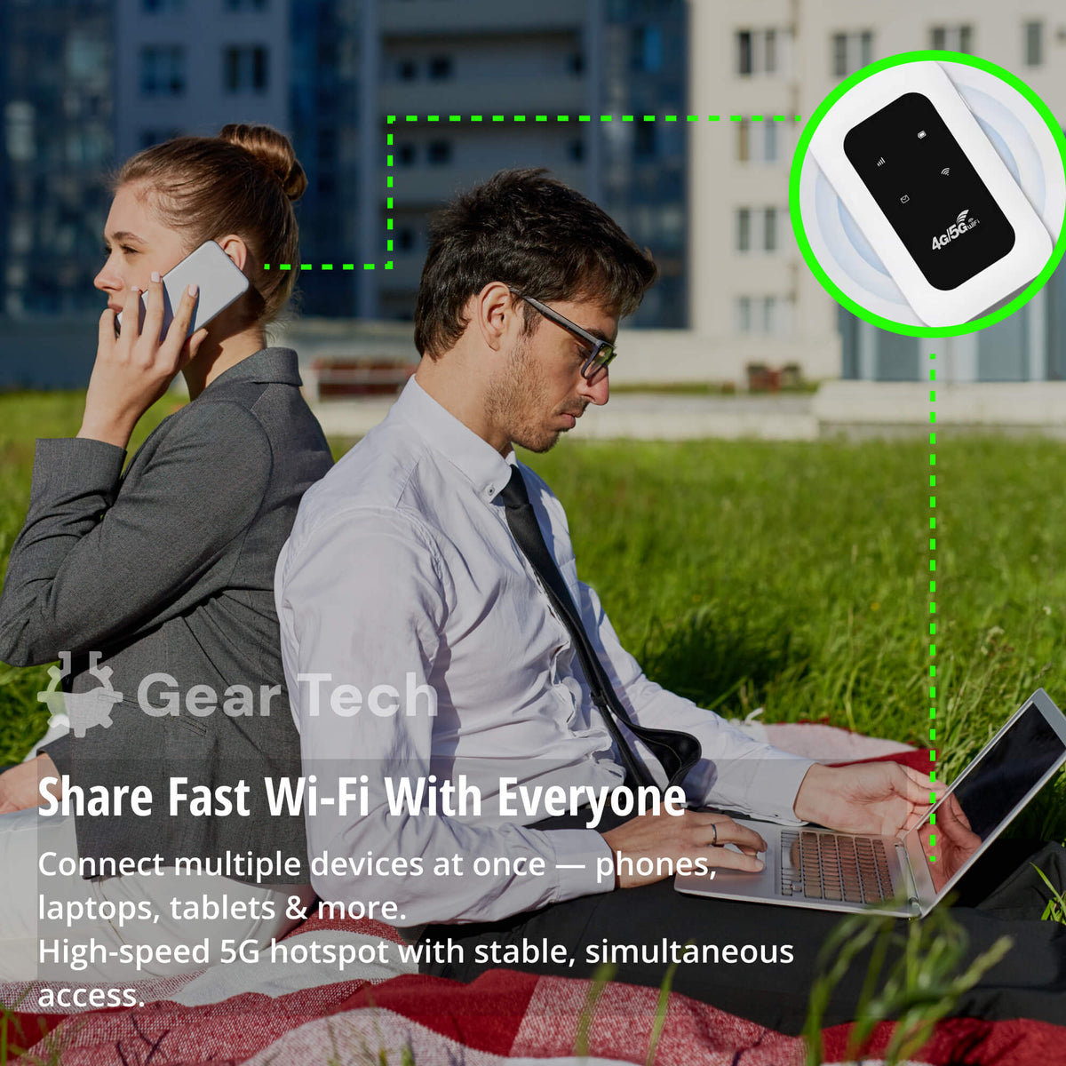 Hudson & Jurgen – Portable 5G Wi-Fi Router | High-Speed Connection with Long Battery Life | Compact Internet Access for Travel & Home Use
