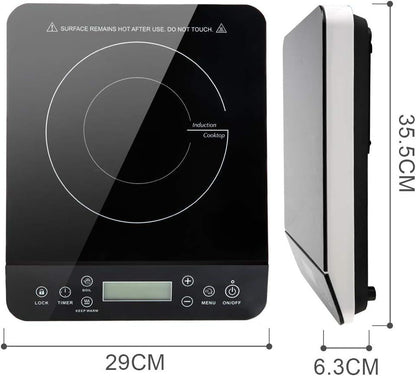 Hudson & Jurgen – Portable Induction Cooktop | 1800W with Precise Temperature Control | Compact Design for Efficient Cooking