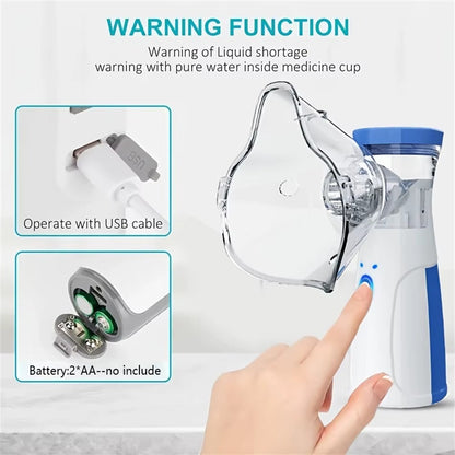 Hudson & Jurgen – Portable Nebulizer | Rechargeable Mesh Nebulizer Machine with Quiet Operation | Handheld Nebulizer for Home & Travel