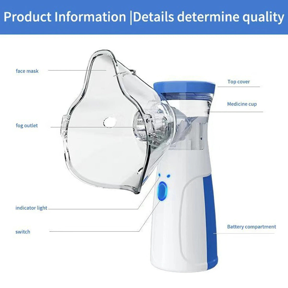 Hudson & Jurgen – Portable Nebulizer | Rechargeable Mesh Nebulizer Machine with Quiet Operation | Handheld Nebulizer for Home & Travel