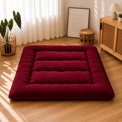 Hudson & Jurgen – Japans vloerbed, 4 Inch dik futonmatras, opvouwbare tatami-slaapmat, oprolbaar vloerbed voor volwassenen en kinderen