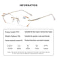 Women’s Diamond Rimless Anti-blue Light Presbyopia Glasses