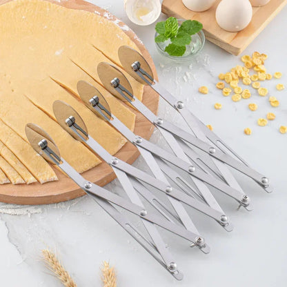 Stainless Steel Multi-Wheel Dough Divider – Adjustable Pastry Cutter