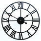 Modern 3D Large Retro Metal Wall Clock – Nordic Roman Numerals Design