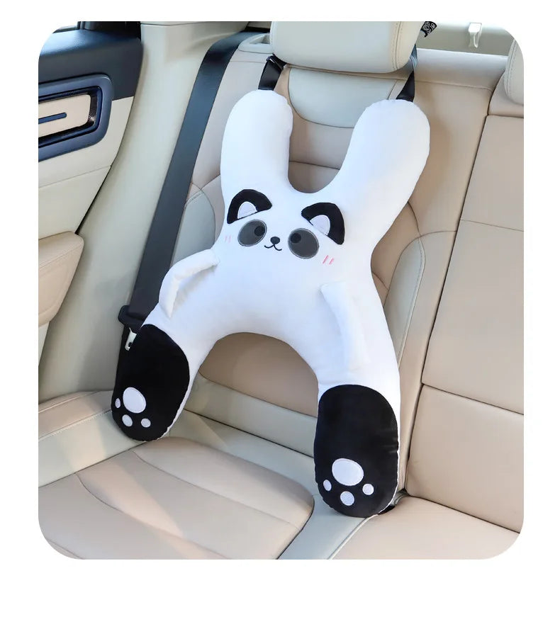 Kids Car Neck Pillow with Seat Belt Safety Sleep Aid Prevent Leaning Head Back