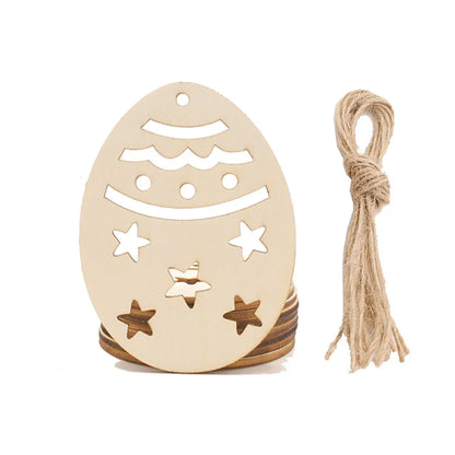 10Pcs DIY Easter Egg Wood Slices
