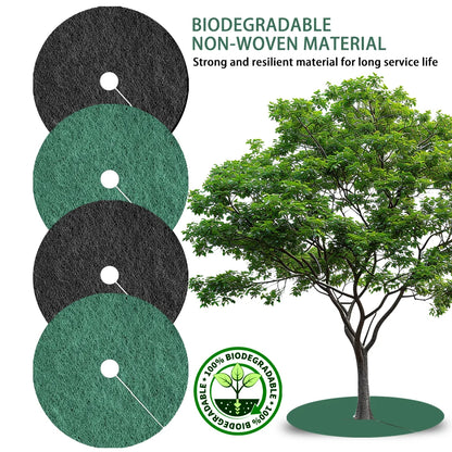6pcs Tree Protection Weed Mats – Non-Woven Fabric