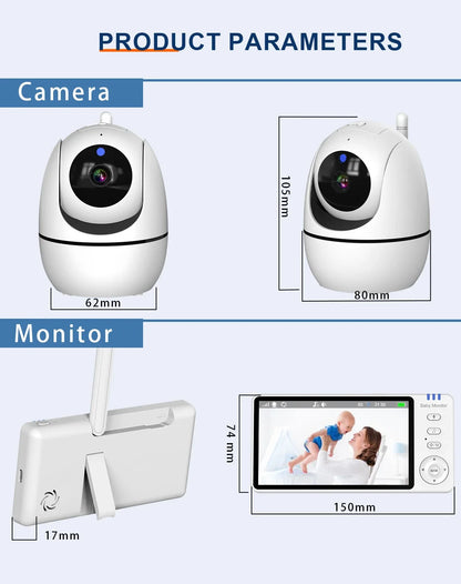 5.0-tommer trådløs video babyalarm – ABM501