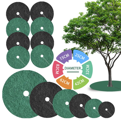 6pcs Tree Protection Weed Mats – Non-Woven Fabric