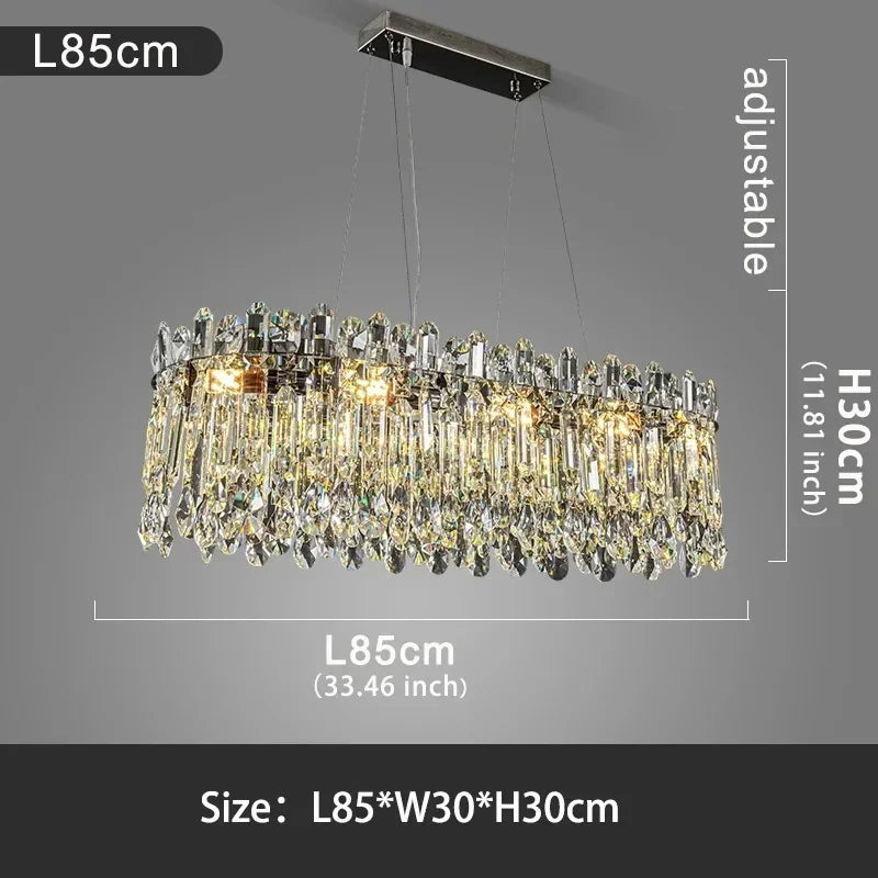 Elegant Luxury Crystal Pendant Light Modern Decorative LED Ceiling Chandeliers Home Restaurant Villa Hotel Decor Hanging Light