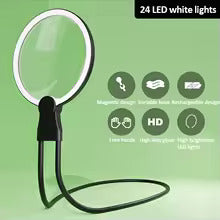 Led Magnifying Glass Hanging Neck Handheld Desktop Large Screen Lens Acrylic Magnifying Glass for Seniors Reading Sewing Jewels